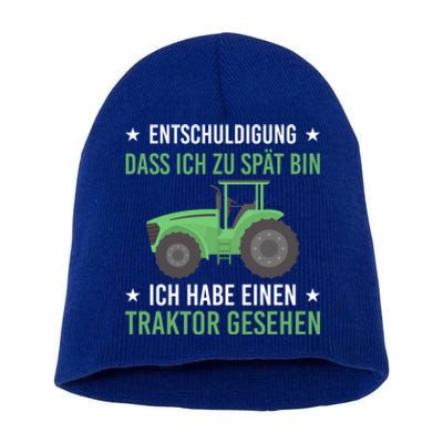 Sorry That I Am Too Late Tractor 'S Farmer Gift Short Acrylic Beanie