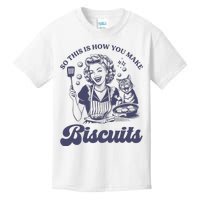 So This Is How You Make Biscuits Funny Meme Cat Baking Retro Kids T-Shirt