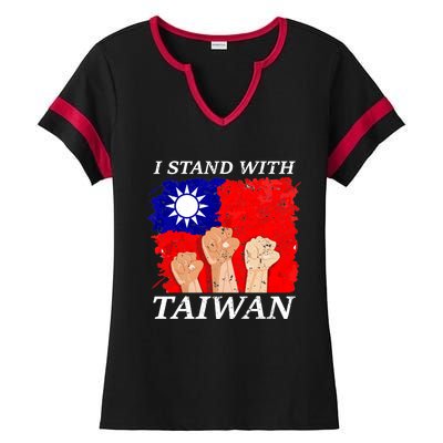 Support Taiwan I Stand With Taiwan Taiwanese Flag Gift Ladies Halftime Notch Neck Tee