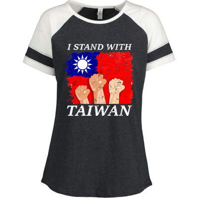 Support Taiwan I Stand With Taiwan Taiwanese Flag Gift Enza Ladies Jersey Colorblock Tee