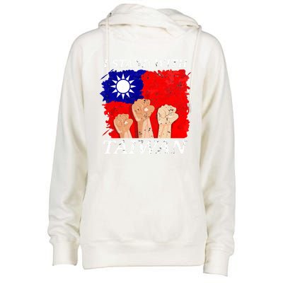 Support Taiwan I Stand With Taiwan Taiwanese Flag Gift Womens Funnel Neck Pullover Hood