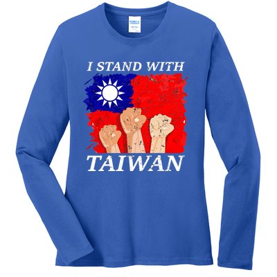 Support Taiwan I Stand With Taiwan Taiwanese Flag Gift Ladies Long Sleeve Shirt