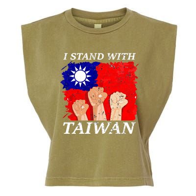 Support Taiwan I Stand With Taiwan Taiwanese Flag Gift Garment-Dyed Women's Muscle Tee