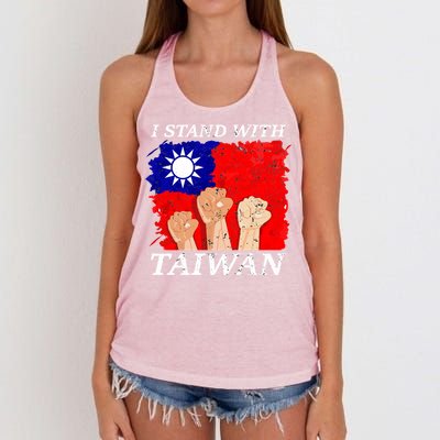 Support Taiwan I Stand With Taiwan Taiwanese Flag Gift Women's Knotted Racerback Tank