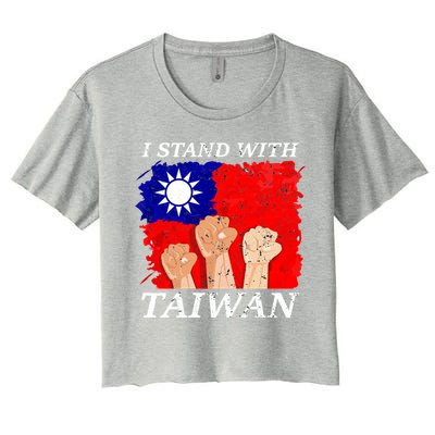 Support Taiwan I Stand With Taiwan Taiwanese Flag Gift Women's Crop Top Tee