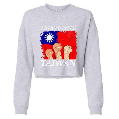 Support Taiwan I Stand With Taiwan Taiwanese Flag Gift Cropped Pullover Crew