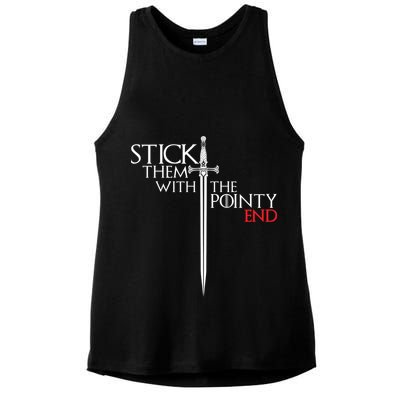 Stick Them With The Pointy End Ladies PosiCharge Tri-Blend Wicking Tank