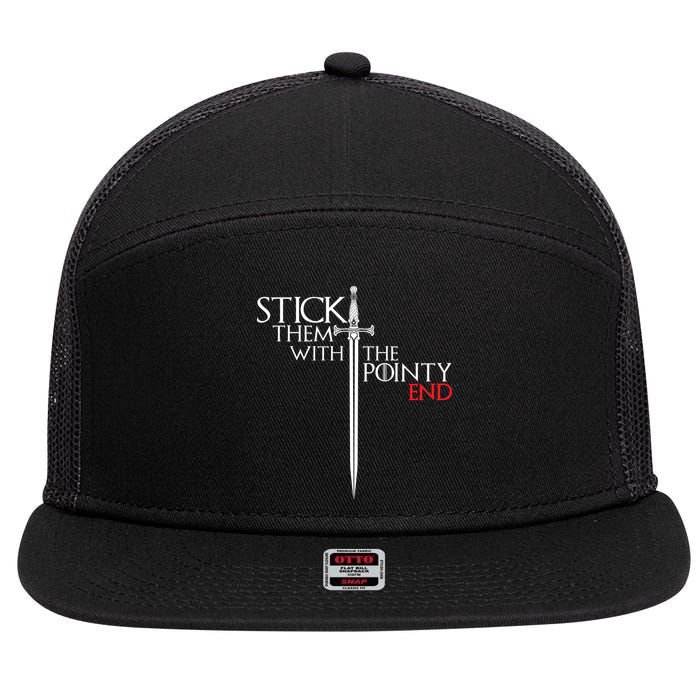 Stick Them With The Pointy End 7 Panel Mesh Trucker Snapback Hat