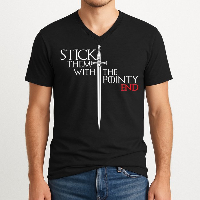 Stick Them With The Pointy End V-Neck T-Shirt