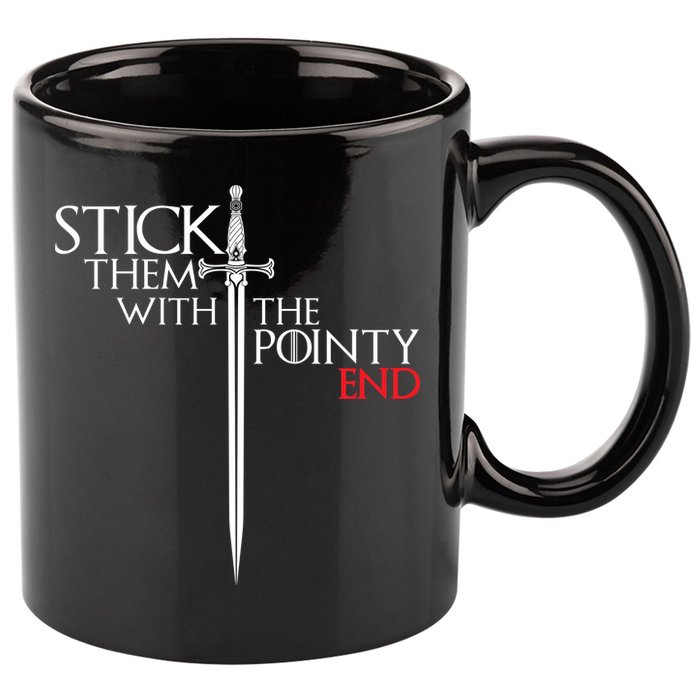 Stick Them With The Pointy End 11oz C Handle Ceramic Mug