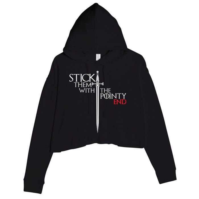 Stick Them With The Pointy End Crop Fleece Hoodie
