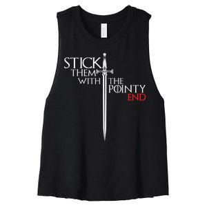 Stick Them With The Pointy End Women's Racerback Cropped Tank