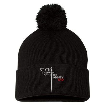 Stick Them With The Pointy End Pom Pom 12in Knit Beanie