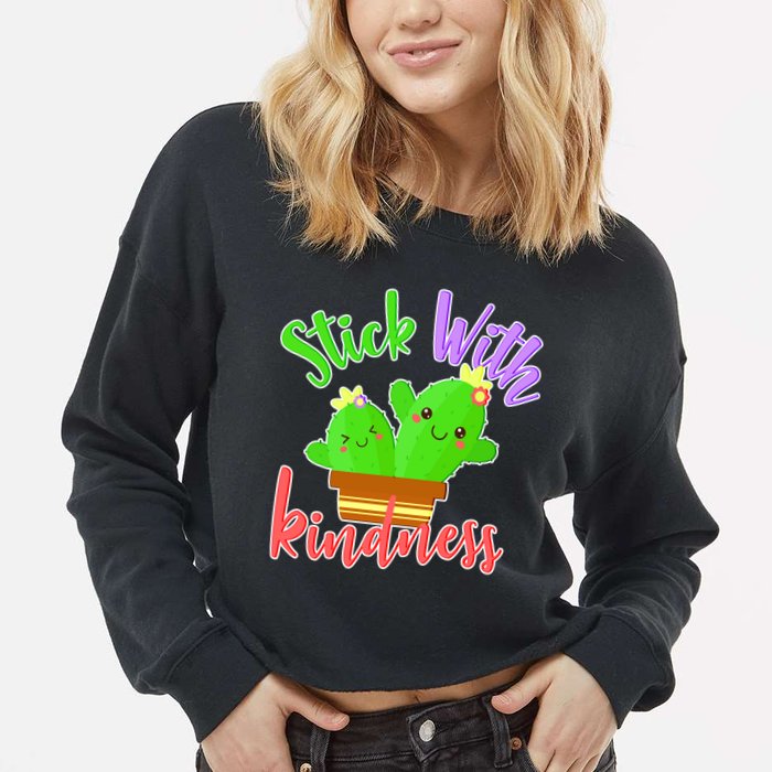 Stick With Kindness Cropped Pullover Crew