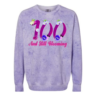 Still Blooming 100th Birthday Flowers Colorblast Crewneck Sweatshirt