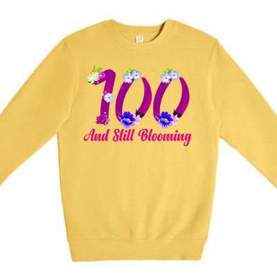 Still Blooming 100th Birthday Flowers Premium Crewneck Sweatshirt