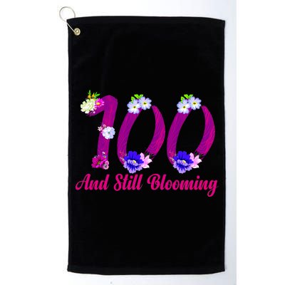 Still Blooming 100th Birthday Flowers Platinum Collection Golf Towel