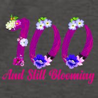 Still Blooming 100th Birthday Flowers Vector Backpack