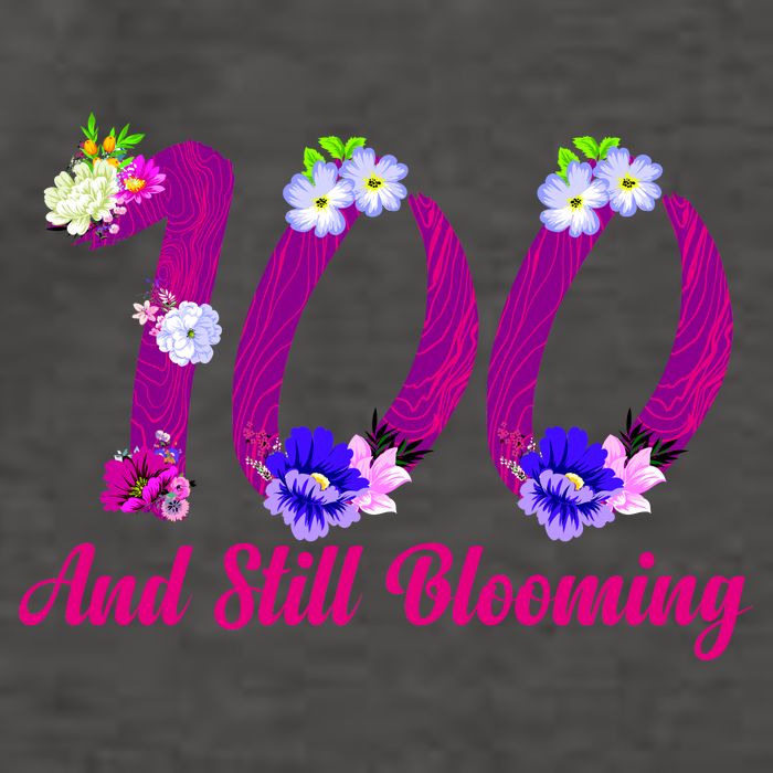 Still Blooming 100th Birthday Flowers Vector Backpack