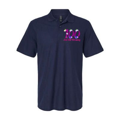 Still Blooming 100th Birthday Flowers Softstyle Adult Sport Polo