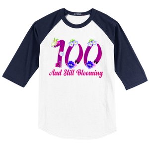 Still Blooming 100th Birthday Flowers Baseball Sleeve Shirt