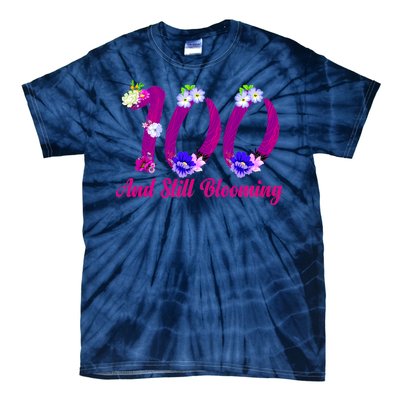 Still Blooming 100th Birthday Flowers Tie-Dye T-Shirt