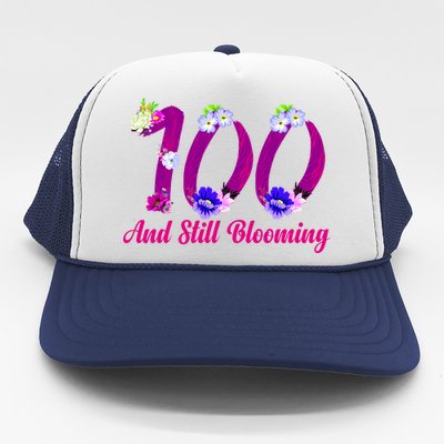 Still Blooming 100th Birthday Flowers Trucker Hat