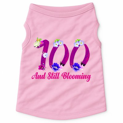 Still Blooming 100th Birthday Flowers Doggie Tank