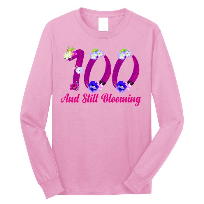 Still Blooming 100th Birthday Flowers Long Sleeve Shirt