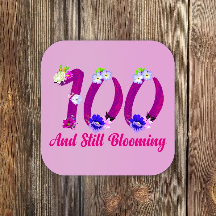 Still Blooming 100th Birthday Flowers Coaster