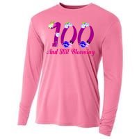 Still Blooming 100th Birthday Flowers Cooling Performance Long Sleeve Crew