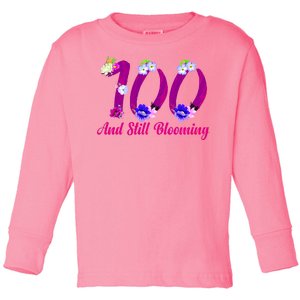 Still Blooming 100th Birthday Flowers Toddler Long Sleeve Shirt