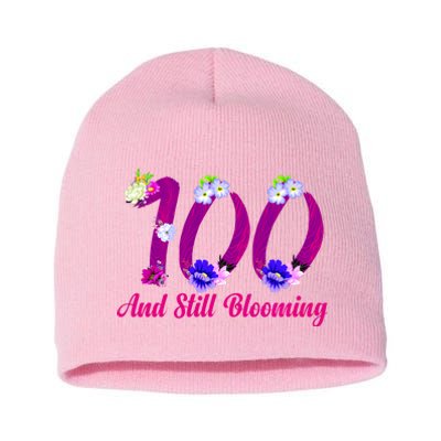 Still Blooming 100th Birthday Flowers Short Acrylic Beanie