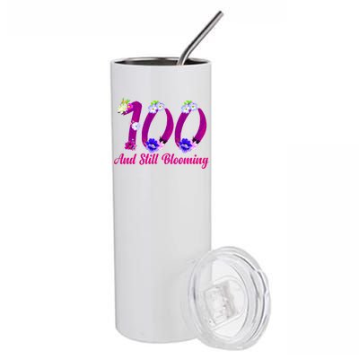 Still Blooming 100th Birthday Flowers Stainless Steel Tumbler