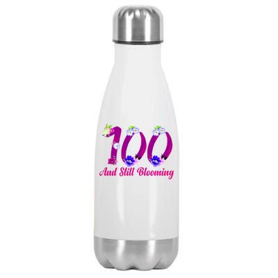 Still Blooming 100th Birthday Flowers Stainless Steel Insulated Water Bottle