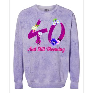 Still Blooming 40th Birthday Flowers Colorblast Crewneck Sweatshirt