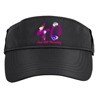 Still Blooming 40th Birthday Flowers Adult Drive Performance Visor
