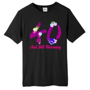 Still Blooming 40th Birthday Flowers Tall Fusion ChromaSoft Performance T-Shirt