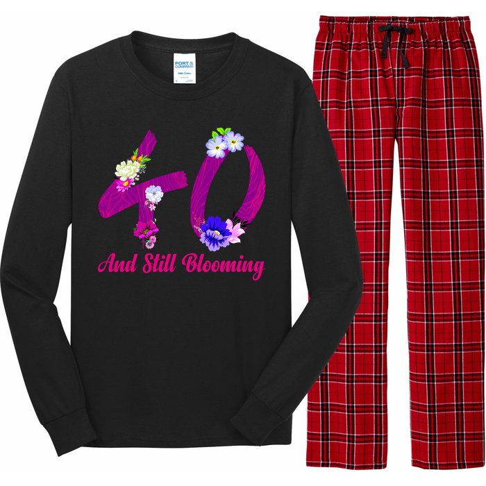 Still Blooming 40th Birthday Flowers Long Sleeve Pajama Set