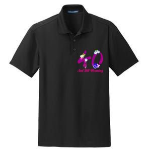 Still Blooming 40th Birthday Flowers Dry Zone Grid Polo