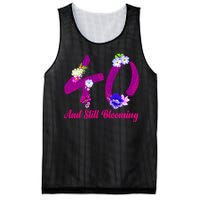 Still Blooming 40th Birthday Flowers Mesh Reversible Basketball Jersey Tank