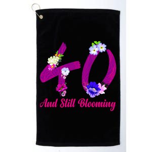 Still Blooming 40th Birthday Flowers Platinum Collection Golf Towel