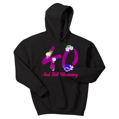 Still Blooming 40th Birthday Flowers Kids Hoodie