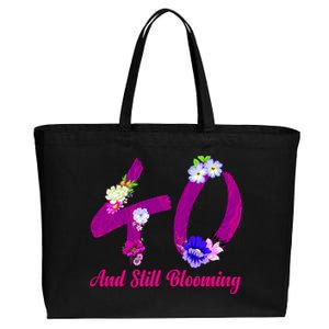 Still Blooming 40th Birthday Flowers Cotton Canvas Jumbo Tote