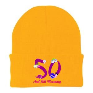 Still Blooming 50th Birthday Flowers Knit Cap Winter Beanie