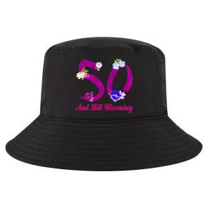 Still Blooming 50th Birthday Flowers Cool Comfort Performance Bucket Hat