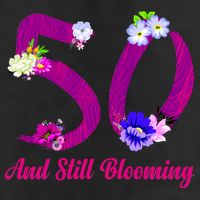 Still Blooming 50th Birthday Flowers 7 Panel Mesh Trucker Snapback Hat