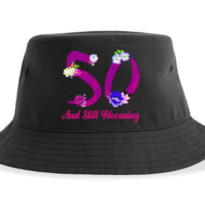 Still Blooming 50th Birthday Flowers Sustainable Bucket Hat