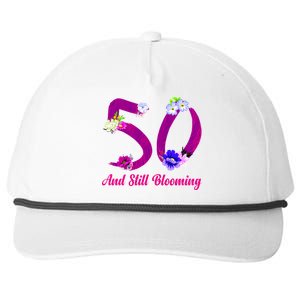 Still Blooming 50th Birthday Flowers Snapback Five-Panel Rope Hat