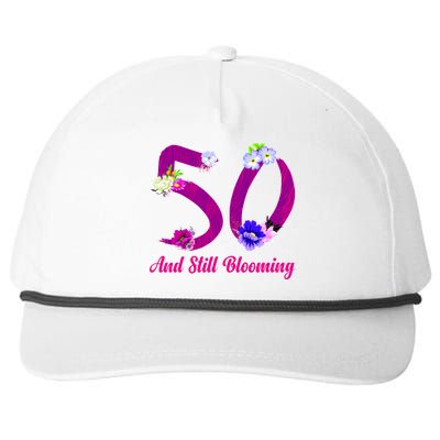 Still Blooming 50th Birthday Flowers Snapback Five-Panel Rope Hat